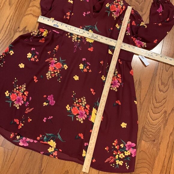 Old Navy size large BoHo floral burgundy dress NWT - Picture 9 of 11